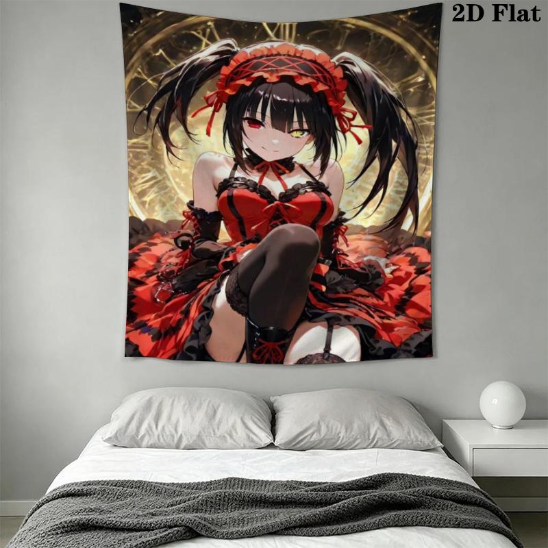 Kurumi Tokisaki Wall Tapestry Aesthetic Wall Hanging Printed Fabric Blanket Decorative Tapestries for Bedroom Living Room Home Decor