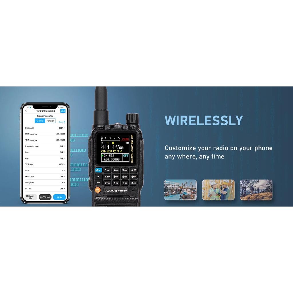 TIDRADIO TD H3 Walkie Talkies Long Range Wireless Programming Air Band Tow Way Ham Radio Wireless Set USB Rechargeable GMRS