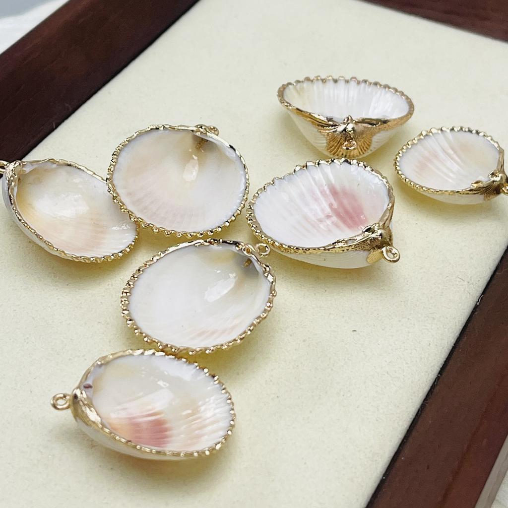 10Pcs, Summer Marine Style White Natural Shell Mother of Pearl Zinc Alloy Pendant Charms for Jewelry Making DIY Necklace Accessories, Women Men Craft