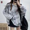 Plus Size Long Sleeve T-shirts Women Harajuku Tie-dye Autumn Loose Tops Teens Streetwear Y2k Sun-proof Clothing
