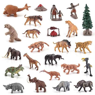 12 simulovaných modelů prehistorických zvířat starověkých hominidů obřího nosorožce mamutů více dětských dekorativních hraček