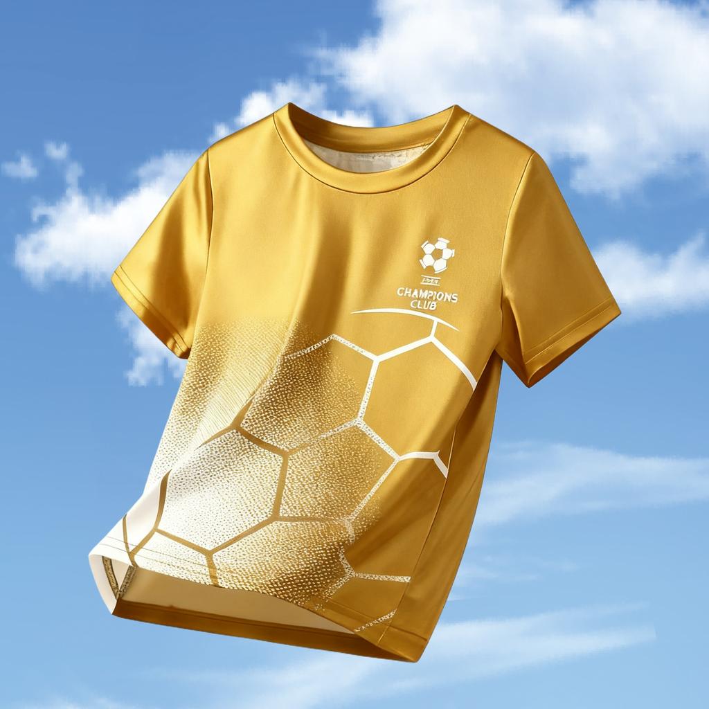 Unisex Kids Football Short Sleeve T Shirt 2-14Y Outdoor Moisture Wicking Soccer Jersey Casual Children Wear