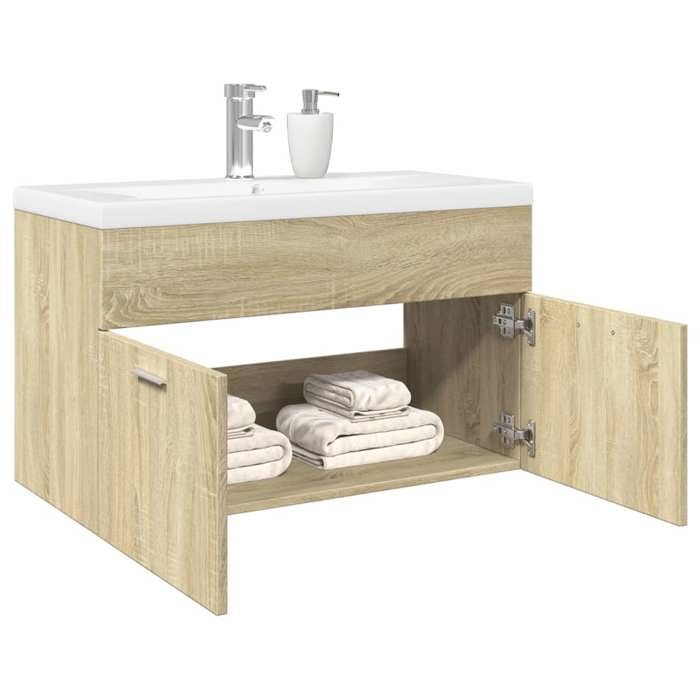 VidaXL Armoire lavabo de salle de bain et bassin intégré chêne sonoma 3324984