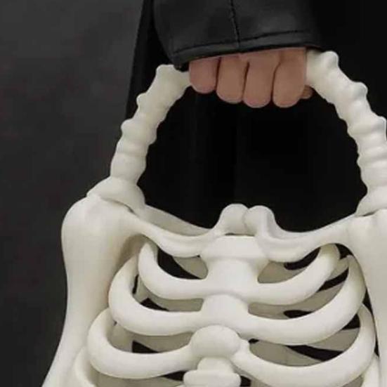 Handtasche Gothic Rippenkäfig Knochen Tasche Gruselig 3D Gedruckte Skelett Geldbörse