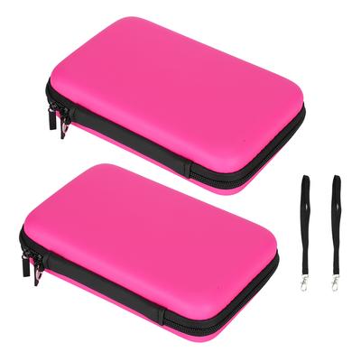 2Pcs Portable Storage Bag Carry Case EVA Protective Hard Bag for NDSILLNintendo 3DSXLPink