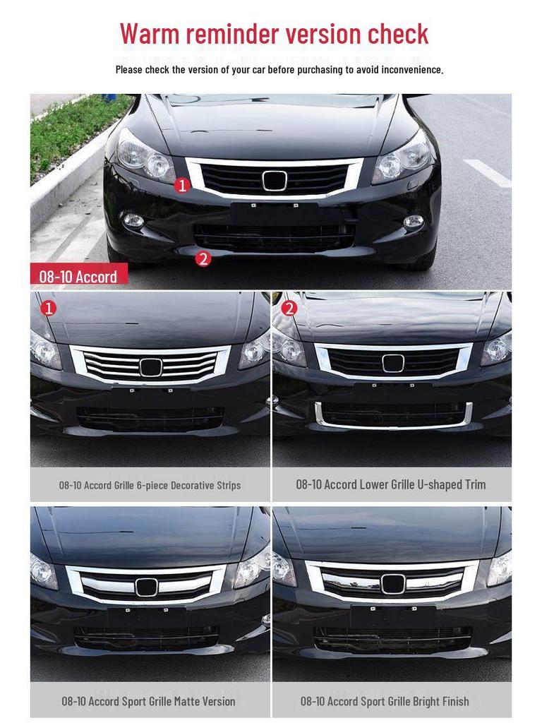 Chromové ozdobné lišty pro mřížku Honda Accord (2008-2013)