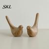 Unique Retro Bird Home Accessories Resin Ornaments, Wood Color Figurine, Handmade Carved Country Living Ornaments Decorative Statue for Farmhouse