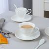 Simple White Coffee Cup and Plate Two Piece Set of Ceramic Cup Water Cup Flower Tea Cup Milk Cup