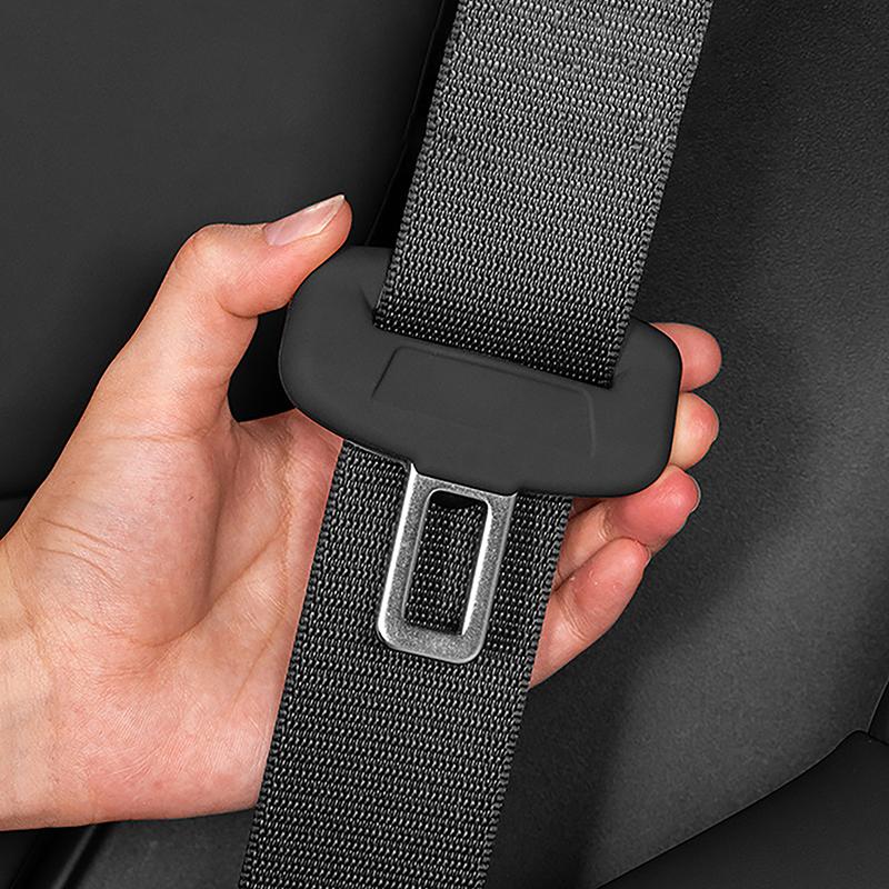 2Pcs Seat Belt Buckle Cover Anti-Scratch Rubber Car Seat Buckle Protector Clip Protection Cover Universal For Suv Sedan