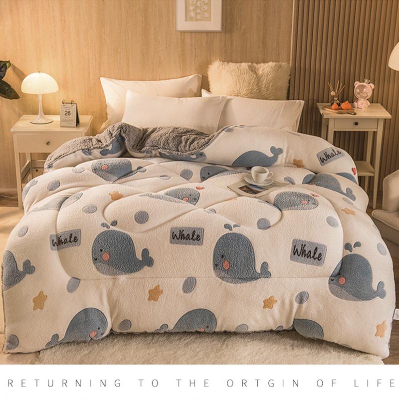 Home Textiles Quilt Comforter Soft Warm Floral Velvet Bedding Winters Use Machine Washable Suitable for Bedroom and Guest Room
