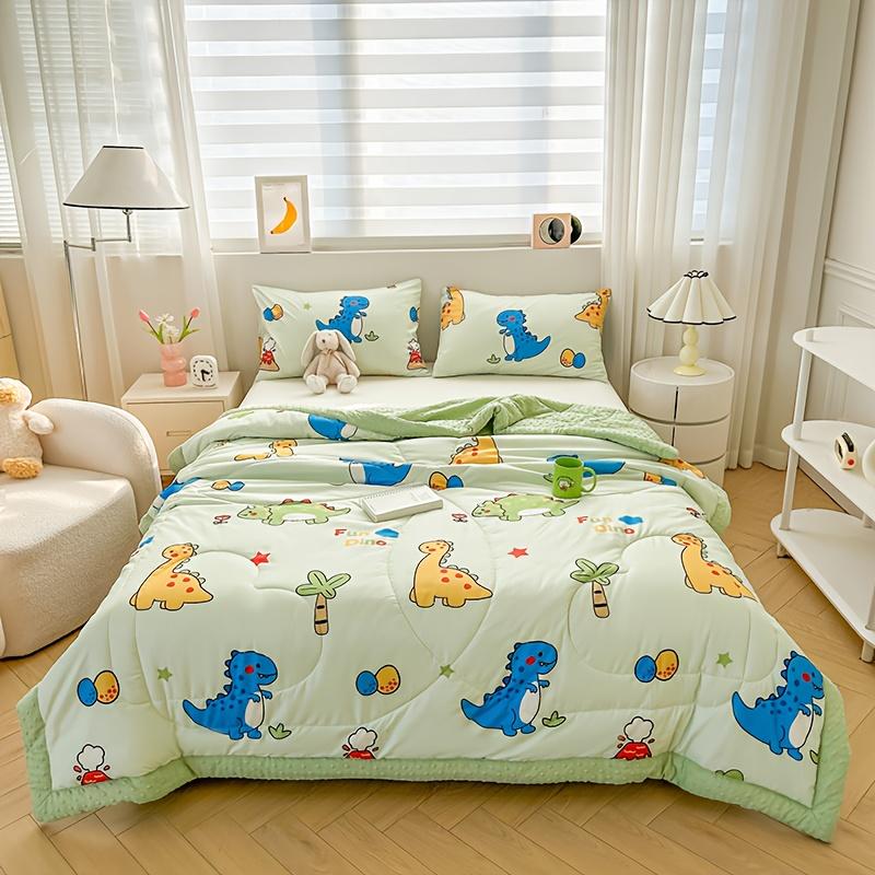 One Summer Lightweight Breathable Thin Quilt Cartoon Animal Pattern Soft Machine Washable Single Double Size Bedding Cover 150x200cm