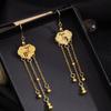 Classical Fu Character & Auspicious Clouds Tassel Earrings
