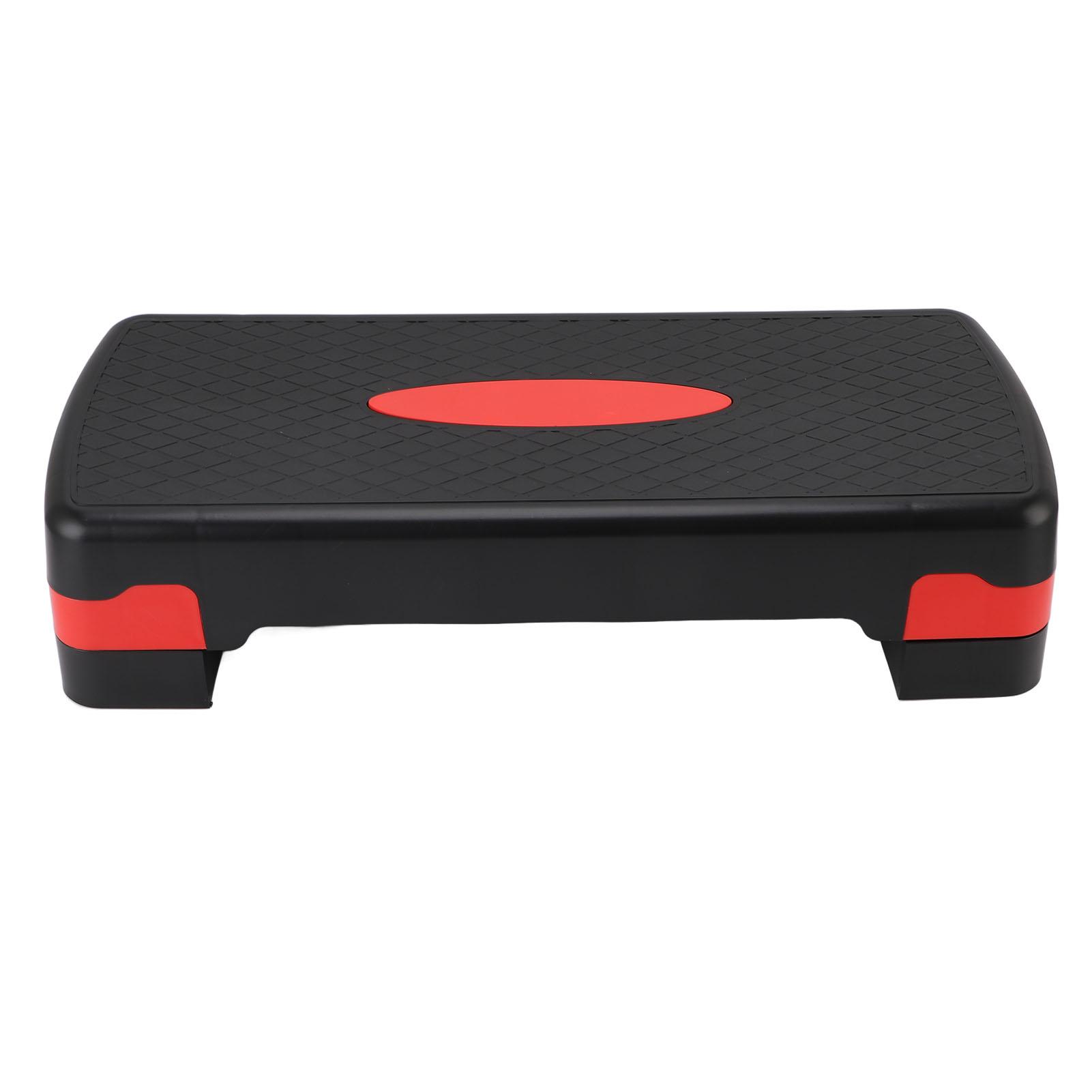 

Exercise Step Platform ABS Adjustable Height Exercise Stepper for Aerobic Workout Black Red