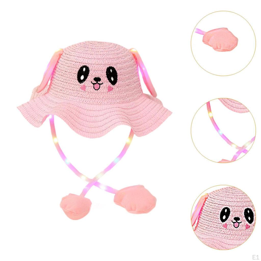 Kids Bunny Hat Lighted Bucket Cap Fashion Sun for Outdoor Sports Vocation