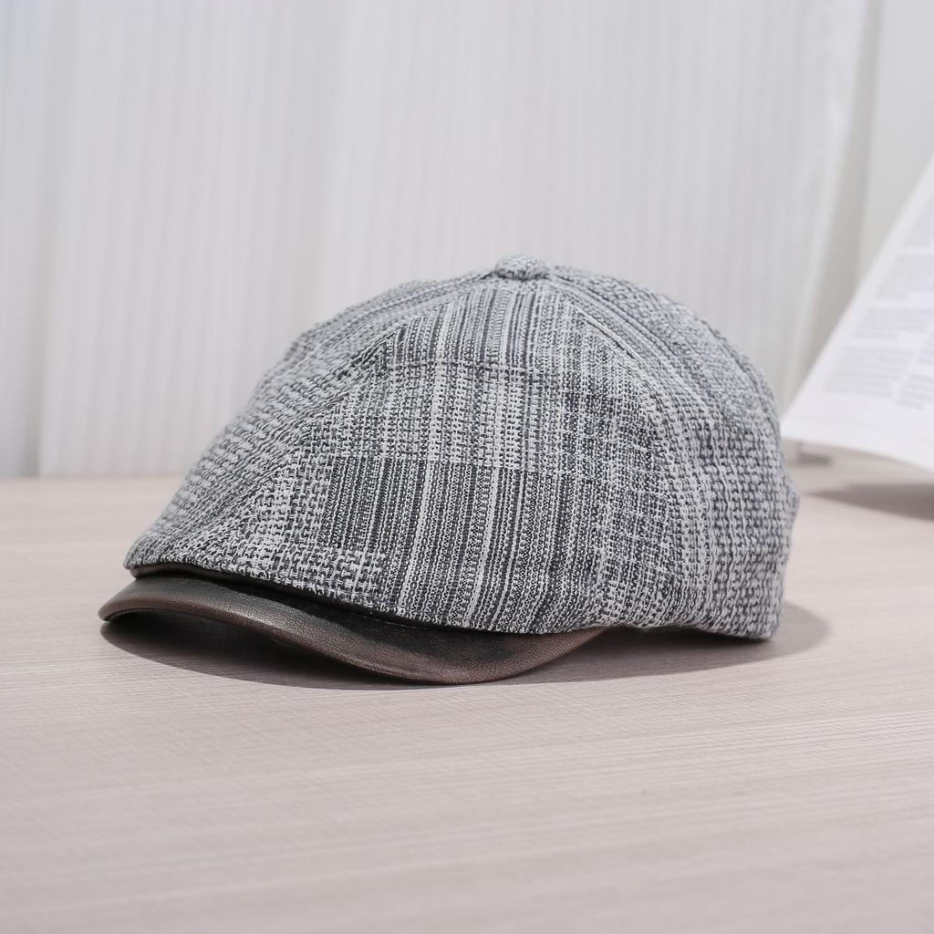 Vintage jacquard denim forward hat girl show face small spring and summer painter hat street duck bill newsboy hat