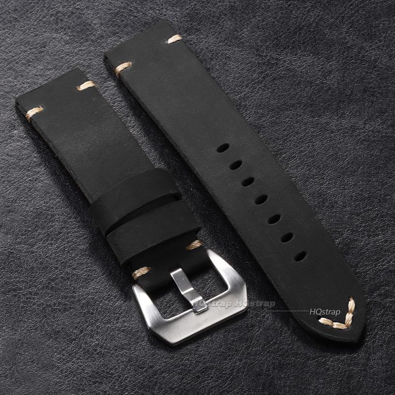 Cinturino Orologio in Pelle di Mucca Fatto a Mano per Panerai PAM111 441 Cinturino in Pelle Marrone Braccialetto Morbido da Uomo 22mm 24mm 26mm Cinturino Vintage