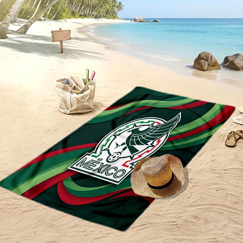 Asciugamano da Spiaggia Stampa Calcio Messico Asciugatura Rapida Super Assorbente Morbido Asciugamano da Bagno per Nuoto Spiaggia Viaggio Souvenir Regalo