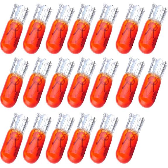 

cciyu T5 74 Halogen Interior Light Bulb Instrument Cluster Gauge Dash Lamp,20 Pack (yellow)
