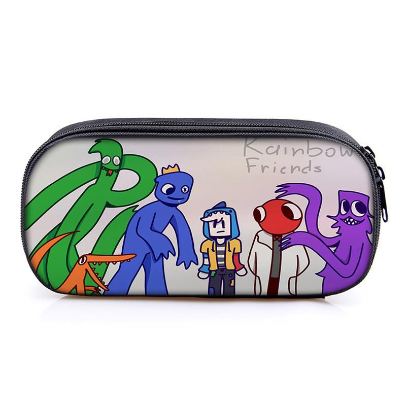 Rainbow Friends Pencil Case With Polyester Material For School Kids Gift Storage Organizer