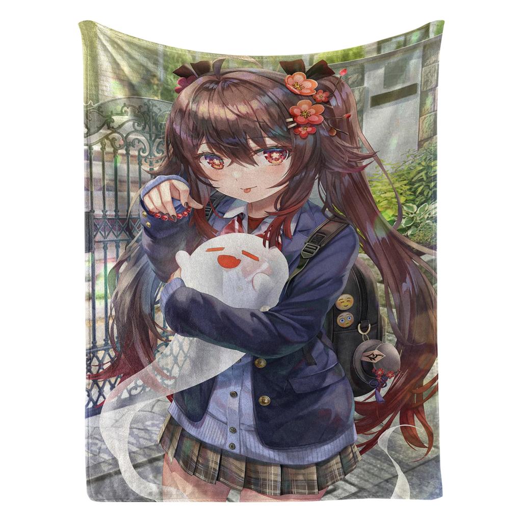 Multi-Use Flannel Fleece Fashion Blanket - Anime Cartoon Print - Perfect for Sofa, Bed, Camping, Picnic - Machine Washable