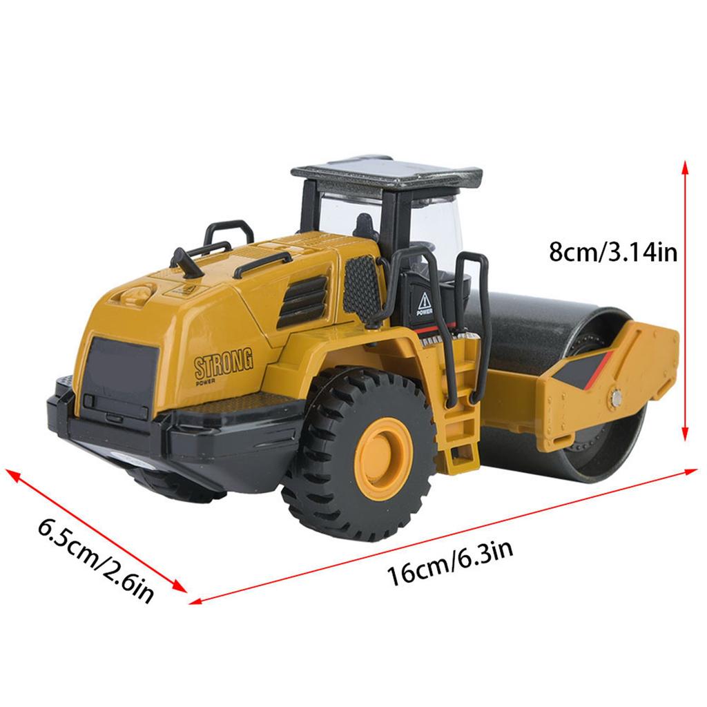 Alloy Road Roller Model Toy, 1:50 Scale Highly Rlistic Construction Vehicle Toy for Kids Ages 8+ with Eco-Friendly Material Improves Hand-Eye Coordina