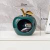 Simulated Apple Hollow Golden Ceramic Art Crafts Desktop Storage Ornaments Candy Jar Storage Box Golden Apple Home Furnishings