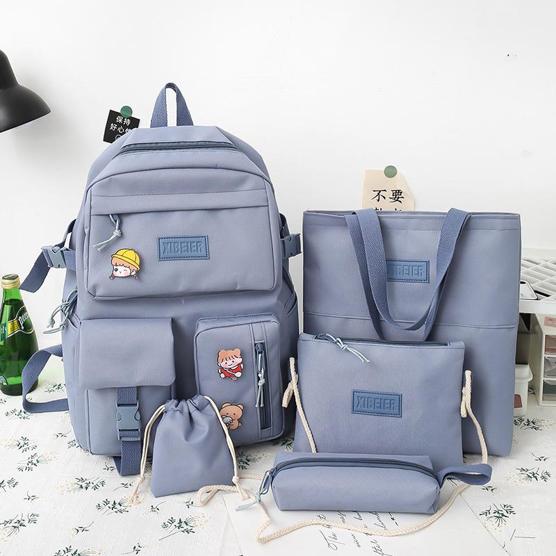 School bag female high school campus backpack large capacity canvas college student backpack female