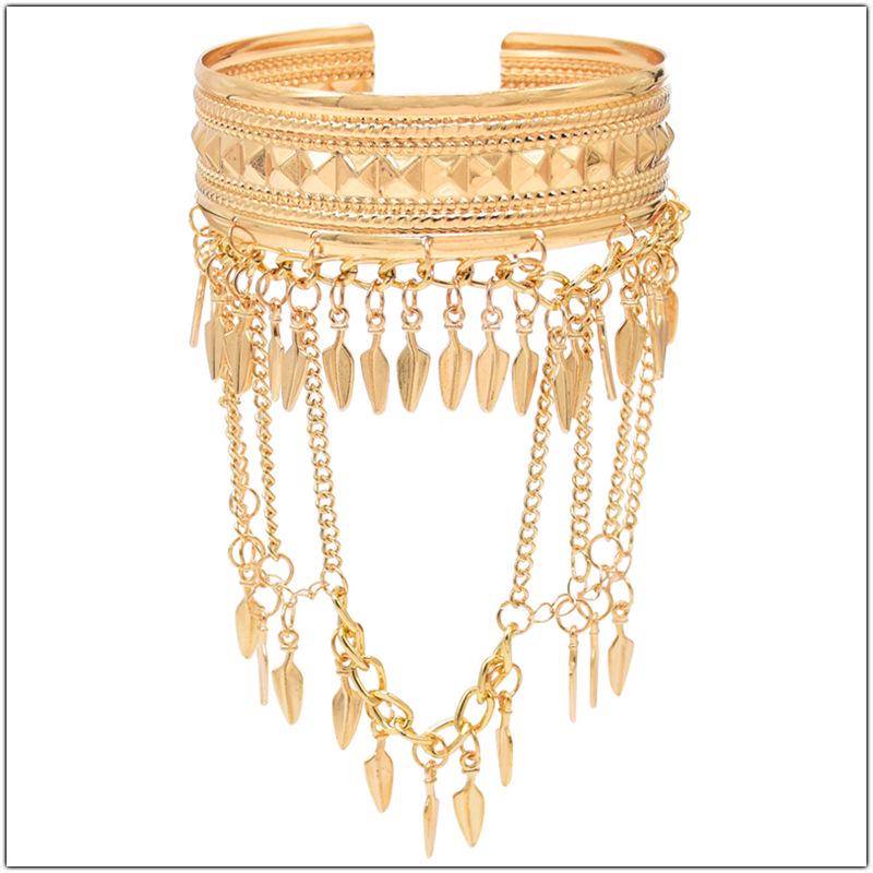Stylish Ethnic Dance Cuff Armband & Long Dangle Earrings Set
