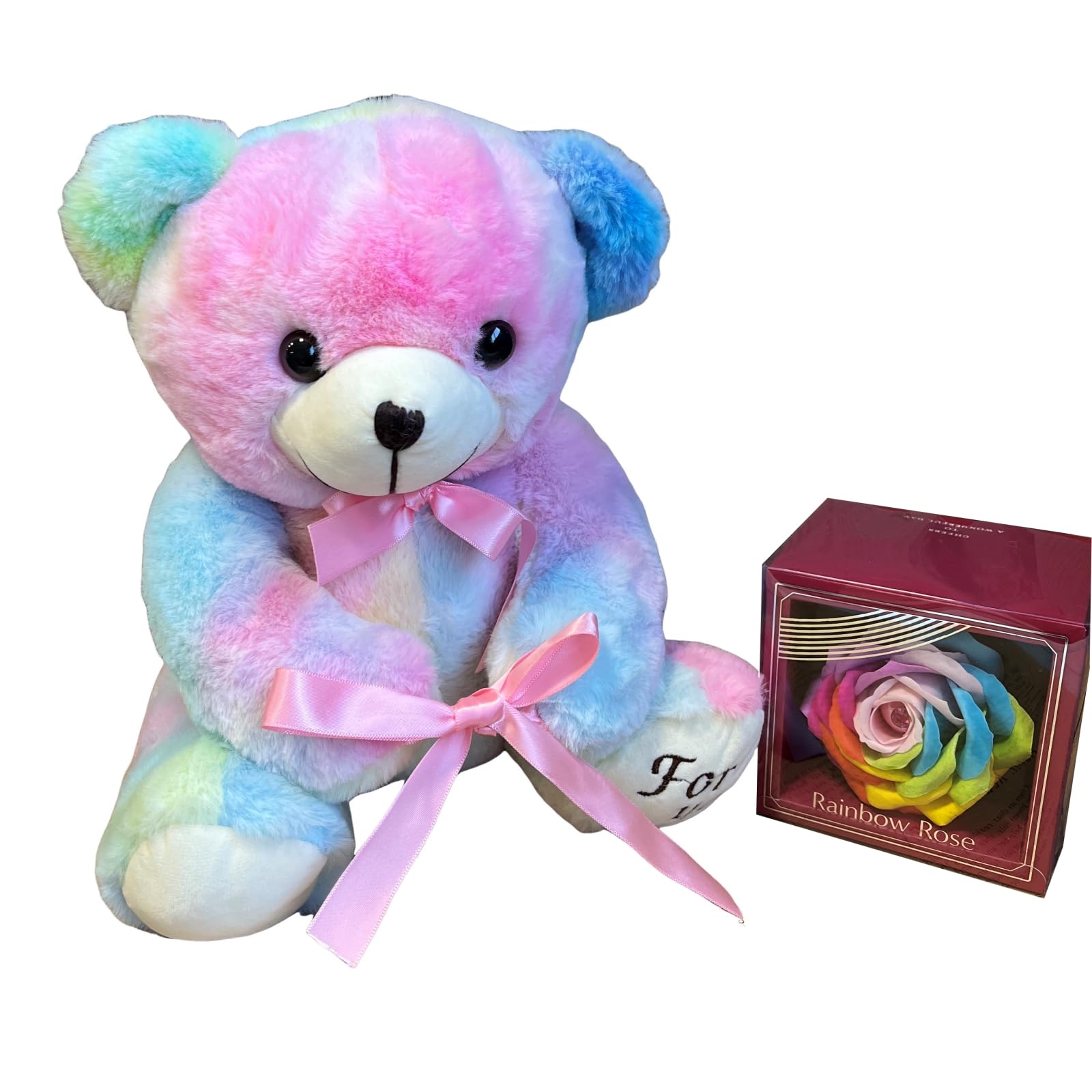 

Soap Flower Bath Additives Rainbow Bear Rose Plush Toy Day 833328 Q-FLA & Set, Wine, Mother s Gift, винный