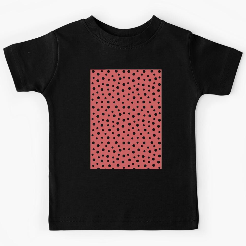 Polka Dots Black and Red Colors Spotted Pattern Kids T-Shirt 130