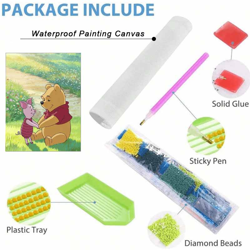 Disney Diamond Painting Kit Unframed, Winnie the Pooh Piglet, Classic Style Home Decor Craft, Perfect Gift Idea