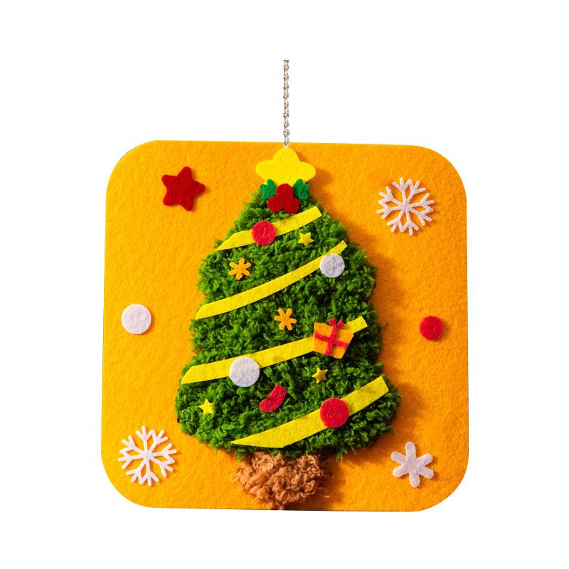 Christmas Felt Sewing Kit for Kids Educational DIY Craft Set Nonwoven Fabric Lacing Activity Holiday Themed Ornament Making Preschool Learning Toy