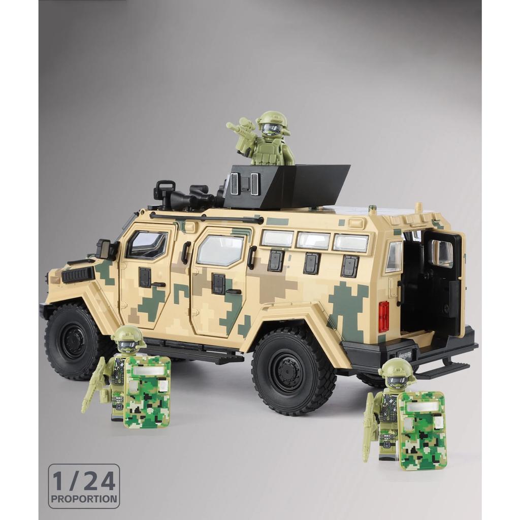 1/24 Ford Sword Toothed Tiger Armored Vehicle Alloy Die Cast Toy Car Model Sound and Light Children's Toy Collectibles Birthday Gift