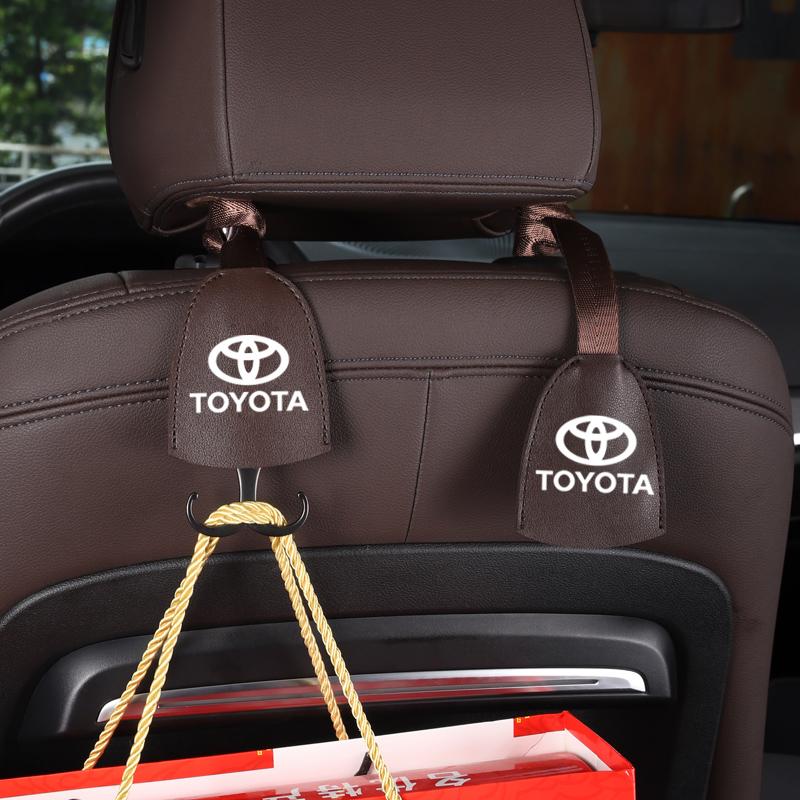 

1Pcs PU Leather Car Seat Back Hooks Universal Interior Accessories For Toyota TRD Gazoo Racing Prius Prado Avensis Verso Sienna