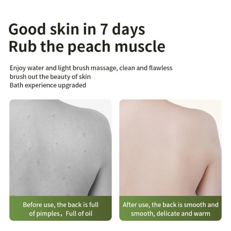 Electric Soft Body Bath Brush Shower Scrubber Double Handle Back Rubbing Machine Long Handle Cleaning Brush Bathroom