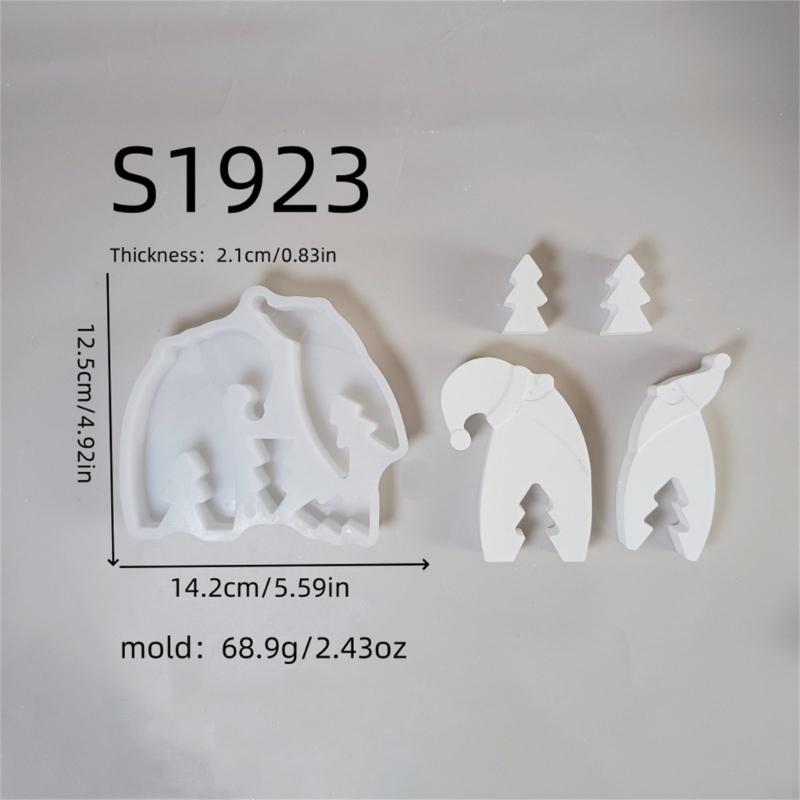 Christmas Santa Claus Mould Silicone Molds Ornament Molds Castings Molds Handmade Plasters Molds Craft Supplies