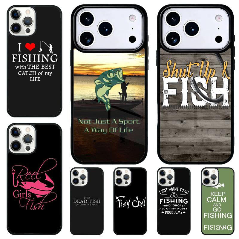Fishing Quotes soft Phone Case for iPhone 17 Air 16 15 11 12 14 13 Pro Max Shockproof Cover