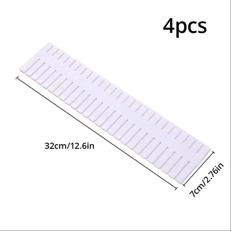 4pcs Household Adjustable Drawer Divider Storage Cabinet Underwear Socks Free Separation Plastic Board Drawer Organizer