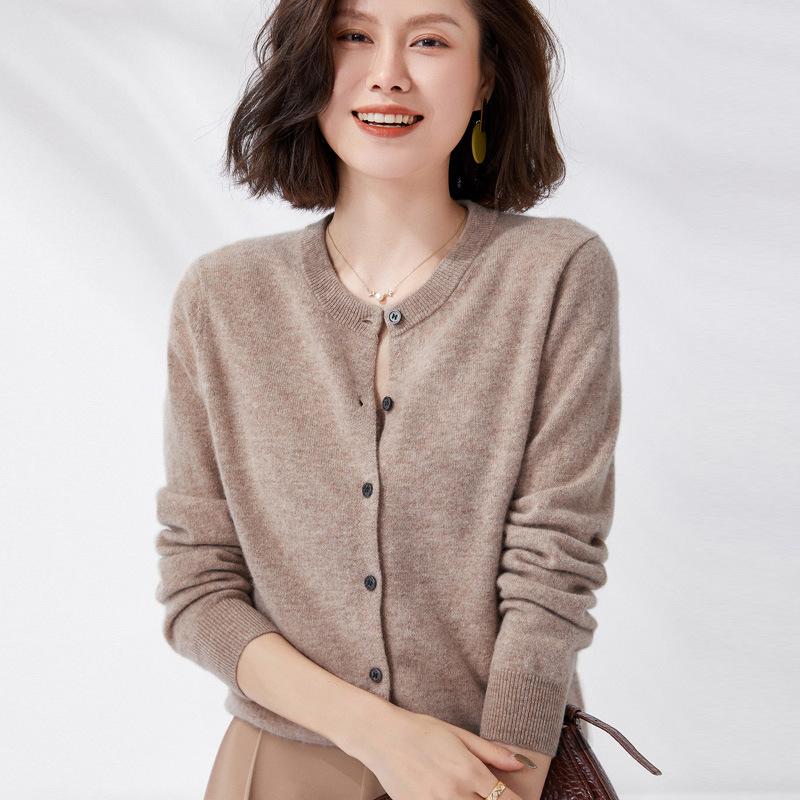 

YYFS женские модные повседневные однотонные свитера с круглым вырезом и осенне-зимним принтом с длинными рукавами XXL верблюд