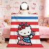 K-KittyS Cartoon Art Cute Hello Blanket For Soft Throw Blanket for Picnic Bed Sofa Home Bedroom Cozy Warm Comfortable