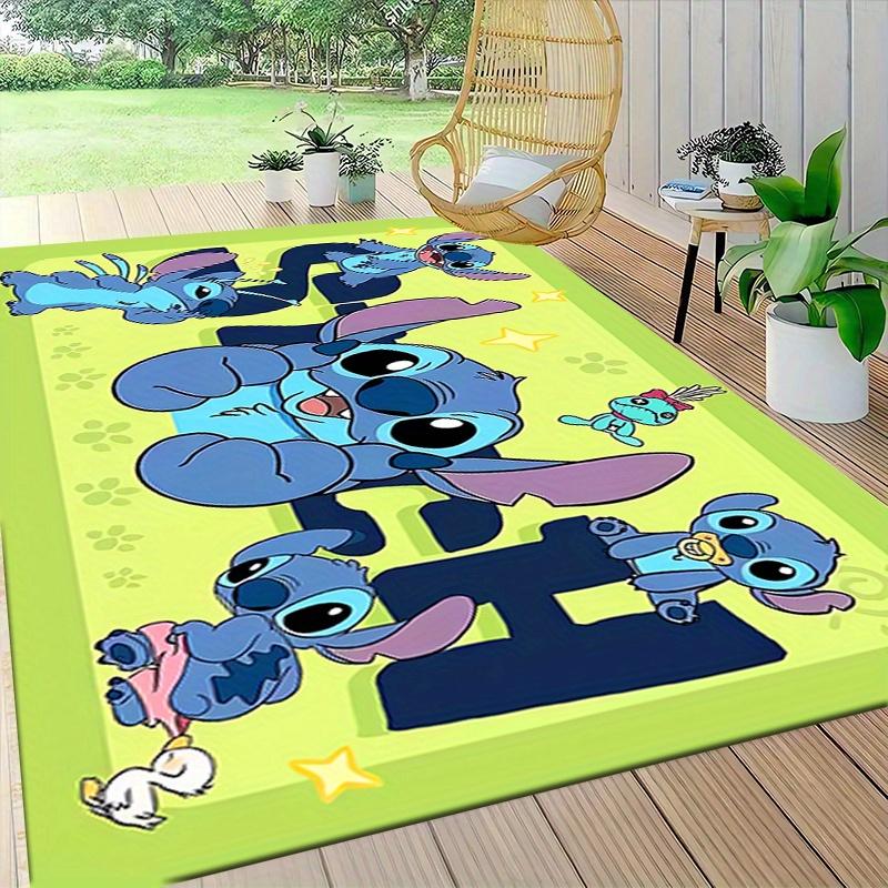 1pc Stitch Cartoon Carpet, 100% Polyester, Non-slip, Machine Washable, Waterproof, Outdoor Yard and Garden Decor, Home and Bedroom Decorative