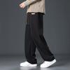 Men Autumn Winter Thick Fleece Warm Trousers Drawstring Cropped Pants Men Add Velvet Casual Loose Drape Sweatpants Sports Slacks