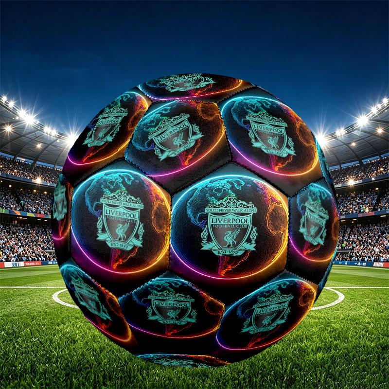 Liverpool F.C Print Size 5 Soccer Ball, PU Wear Resistant Football for Match Training and Daily Practice, Birthday Gift for Soccer Fans