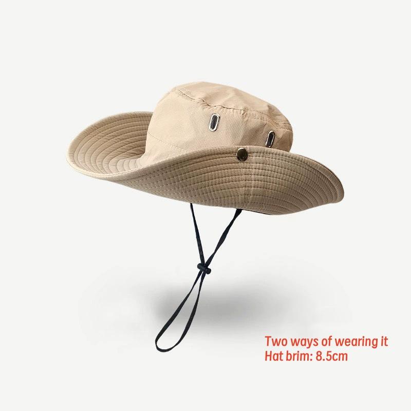 Summer Men Bucket Hat Outdoor UV Protection Wide Brim Hunting Hiking Hat Fisherman Hat Beach Sunscreen Cap