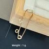 Colorfast Electroplated Safety Pin Brooch with Loop Holder for Sweaters and Pants