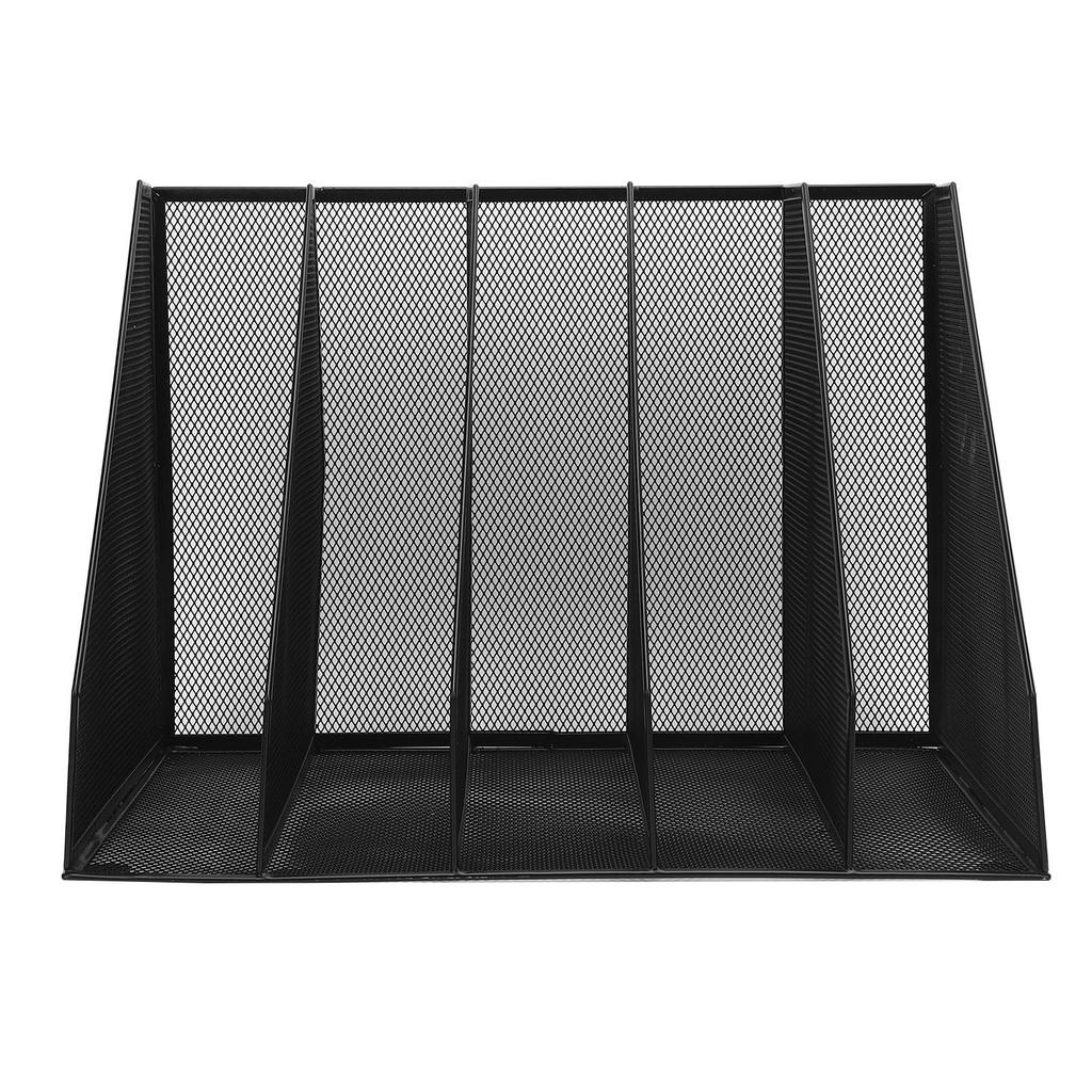 Desk File Organizer Iron Mesh 5 Section Vertical File Folder Document Holder for Office
