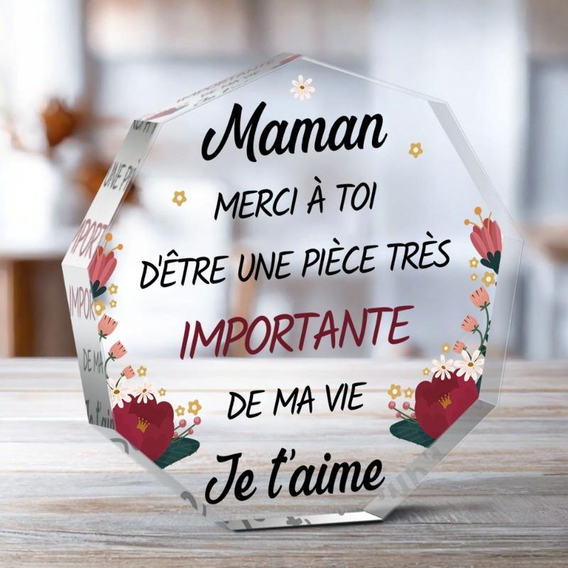 Decoración Acrílica Plana 2D, Elegante Recuerdo para el Día de la Madre - Perfecta para Navidad, Acción de Gracias y Cumpleaños, Decoración Acrílica para Escritorio y Sala de Estar