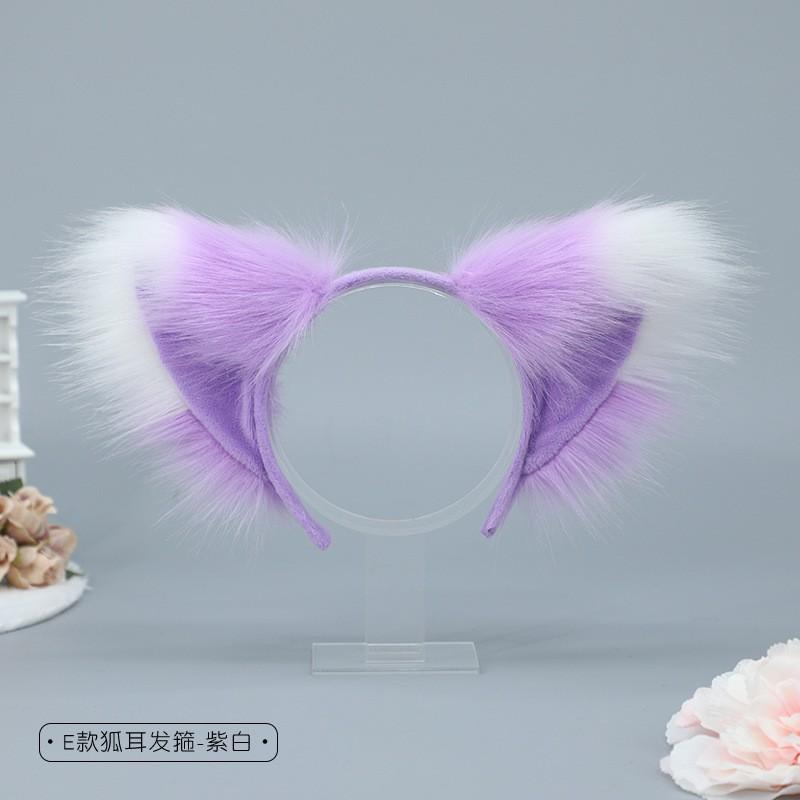Fluffy Fox Ear Headband Halloween Party Costume Cosplay Accessory Womens Sweet Cartoon Hairband