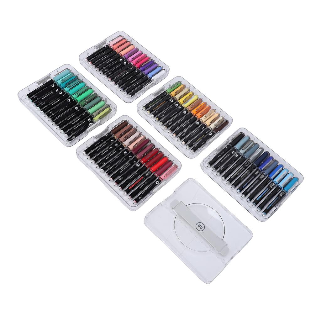 Acrylic Paint Markers 60 Colors Set Professional Pens for Watercolor with Storage Box