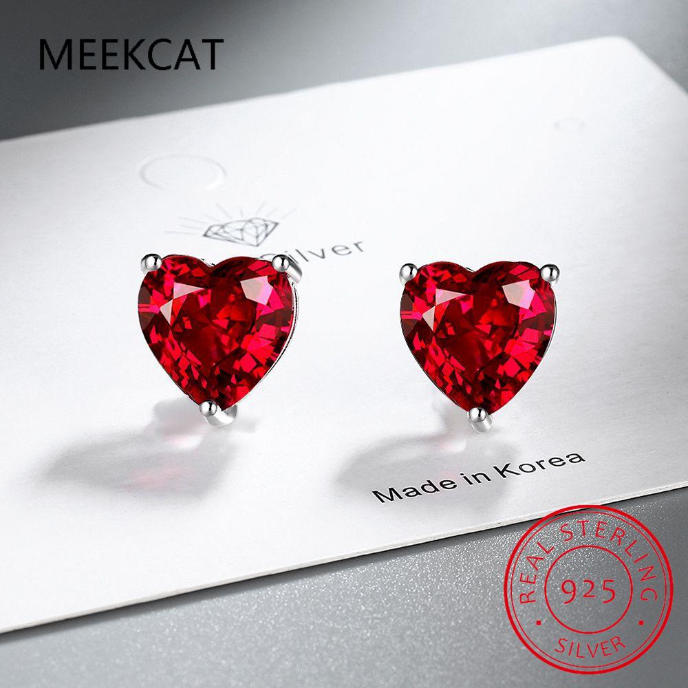 Heart Cut Genuine Peridot 925 Sterling Silver Stud Earrings for Women Fashion Green Gemstone Statement Jewelry